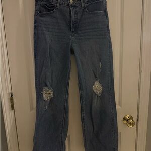 Old Navy Blue Distressed Flare Jeans Size 10